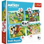 Trefl Пъзел Trefl 4 в 1 - Хубав ден за Мики Маус (34604) - baby
