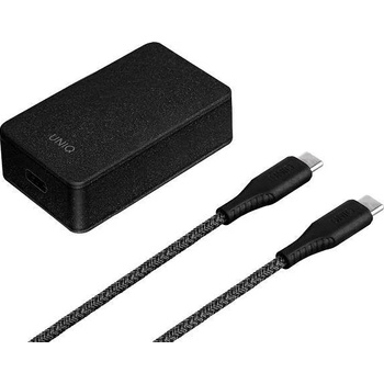 Uniq Мрежово зарядно устройство UNIQ с кабел USB Tip-C Versa Slim, Quick Charge PD, 18W, 1 X USB Tip-C, Черен (KXG0015650)