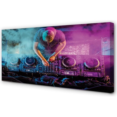 Obraz canvas DJ konzola farebné osvetlenie 100x50 cm