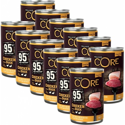 Wellness Core Adult Dog 95% kura & kačka 12 x 400 g