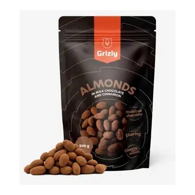 Grizly Mandle v mléčné čokoládě obalené skořicí 500 g