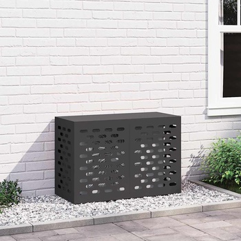 vidaXL Покритие за климатик Черно 90 x 40 x 60 см Стомана (865890)
