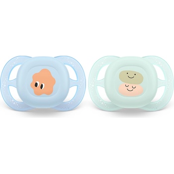 Philips Ортодонтични залъгалки за новородени Philips Avent Ultra Start 0-2 м, два броя дизайн очички