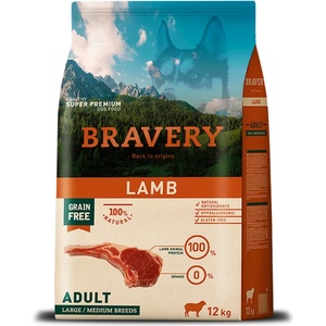 Bravery Lamb Medium & Large Breeds Adult Dog - Пълноценна храна за израснали кучета от средни и едри породи с агнешко 12 кг - zoogard