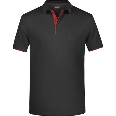 James & Nicholson polokošile JN 728 s kontrastní légou krátký rukáv pánská černá/červená