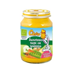 Слънчо био пюре от зеленчуци - 190 г - bubu