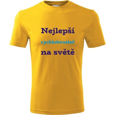 Tričko nejlepší rychlobruslař na světě dárek pro rychrobruslaře žluté