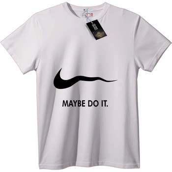 NOONEBRAND Тениска Може би Го направи - M, White
