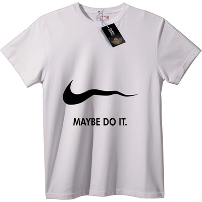 NOONEBRAND Тениска Може би Го направи - M, White