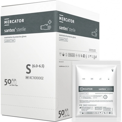 Mercator Medical Santex Sterile Jednorázové latexové pudrované bílé 1 pár