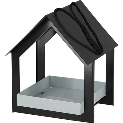 Esschert Design Kŕmidlo pre vtáky 19,3 x 19,1 x 23,2 cm antracit / biela