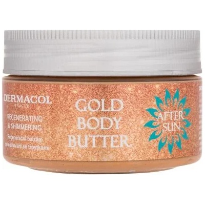 Dermacol After Sun Gold Body Butter регенериращо масло за тяло с брокат 200 ml
