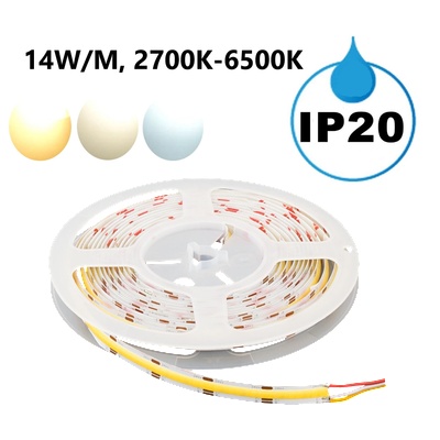 UltraLux Професионална LED лента 14W/m, 2700K-6500K, 24V DC, COB, 5m, IP20 (LC608CCT)