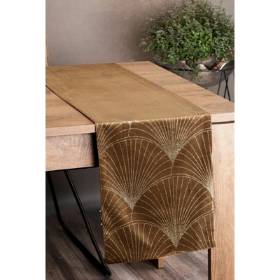 Elegantný zamatový behúň na stôl BLINK 14 hnedý Rozmer behúňa (šírka x dĺžka): 35x140cm