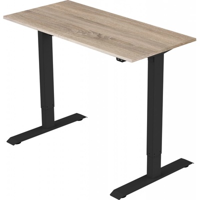 DELSO Elektrický výškově nastavitelný stůl ADJUSTER - 160 cm, 80 cm, černá, Dub Sonoma