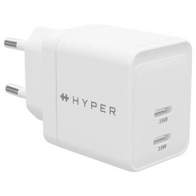 Targus HyperJuice síťový adaptér / napájení, 2x USB-C®, 35 W, bílá