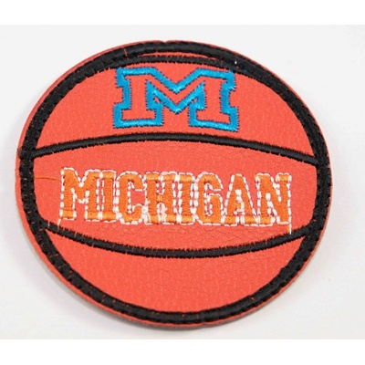 Nažehľovacia záplata - basketbalová lopta MICHIGAN - priemer 5,5 cm - oranžová