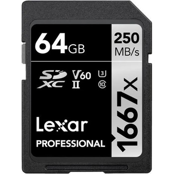 Image 1 of Lexar SDXC Professional 1667x 64GB UHS-II/C10 LSD64GCB1667
