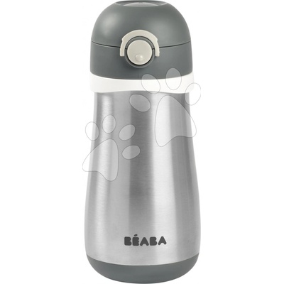 Beaba Fľaša Bidon s dvojitými stenami Stainless Steel Bottle Mineral Grey 350 ml z nehrdzavejúcej ocele sivá