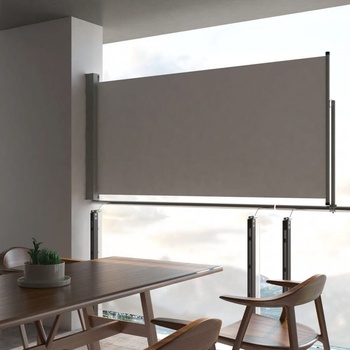 Petromila zaťahovacia bočná markíza na terasu sivá 120 x 300 cm