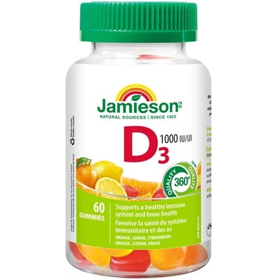 Jamieson Vitamín D3 1000 IU 60 želatinových pastilek