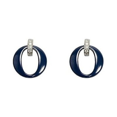 INFINITYSILVER Stříbrné náušnice s modrým oválkem ECSV-013 blue