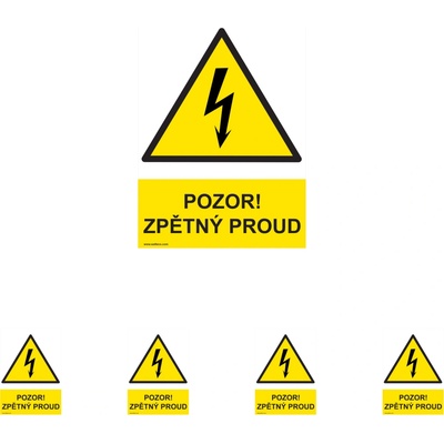 Walteco Pozor spätný prúd 210x297mm, formát A4, plastová tabuľka Množstvo: 5 ks , 20027BP1