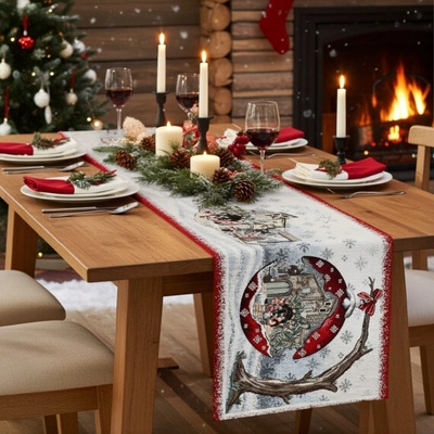Mondo Vianočný gobelínový behúň Betlehem Chenille IT013 40x130 cm
