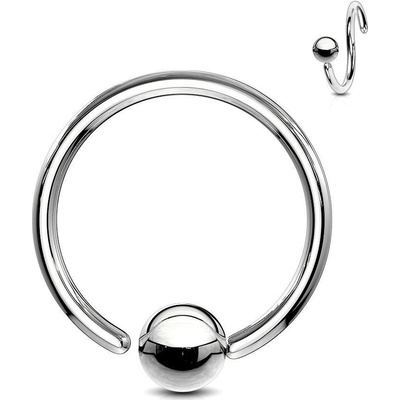 Šperky4U piercing kruh s kuličkou rozevíratelný K1001-12073