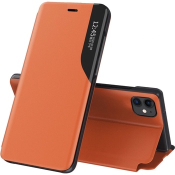 HQWear Елегантен кожен кейс-тефтерче Eco Leather View за Apple iPhone 13 Pro, Оранжев (9145576231142)