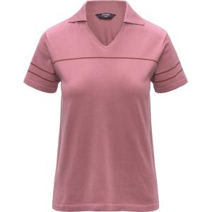 K-Way Дамска поло тениска K-Way Women's Mazardy Stripes Polo shirt - Violet Pinkish / Brown - размер XL (916-6719-0214)