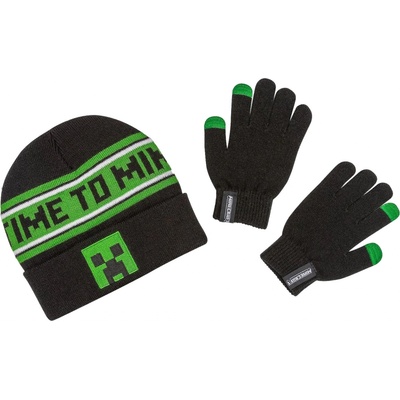 Curepink dětský zimní set Minecraft: Time to Mine Creeper