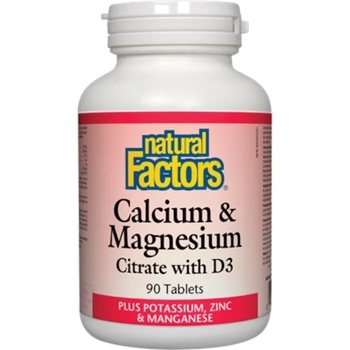 Natural Factors Calcium & Magnesium Citrate with D3, 90 таблетки, Natural Factors (1607 NF)