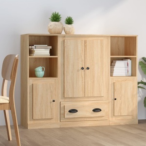 vidaXL Високи шкафове, 3 бр, сонома дъб, инженерно дърво (3185322)