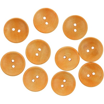 Ideal drevený gombík oranžový 20 mm 10 kusov