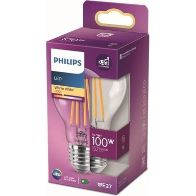 Philips 8718699763015 LED žárovka 1x10,5W E27 1521lm 2700K teplá bílá, čirá, EyeComfort