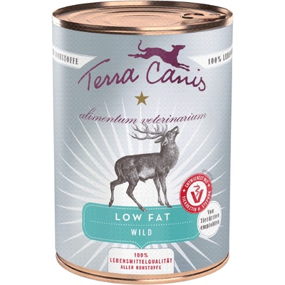 Terra Canis 12x 400g Мокра храна за кучета Terra Canis Alimentum Veterinarium Low Fat Wild