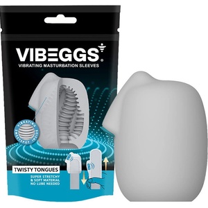 VIBEGGS Twisty Tongues Vibrating Masturbation Sleeve White