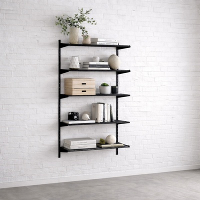 Walteco Nástenná regálová zostava SINGLE, 1500x830 čierna Hĺbka: 330 mm , SHBLS300
