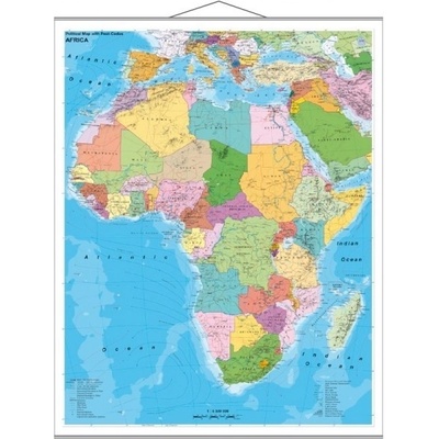 Stiefel Afrika - nástěnná mapa PSČ 97 x 120 cm Varianta: bez rámu v tubusu, Provedení: laminovaná mapa v lištách