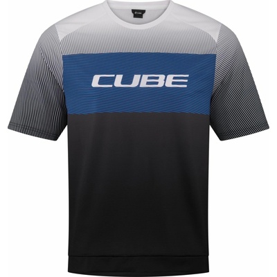 Cube TEAMLINE Round Neck Jersey CMPT S/S black´n´blue´n´grey
