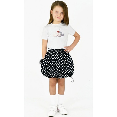 Balonová sukňa biela bodka