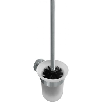 Bemeta Neo stainless WC štětka miska sklo černý kartáč 104113019 broušená nerez