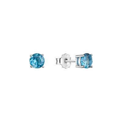 Evolution Group Cz Stříbrné náušnice s pravými kameny london topaz - 11484.3