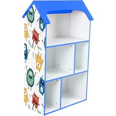 Ginger Home Детска етажерка къщичка Ginger Home - Monster, Синя (TF5865)