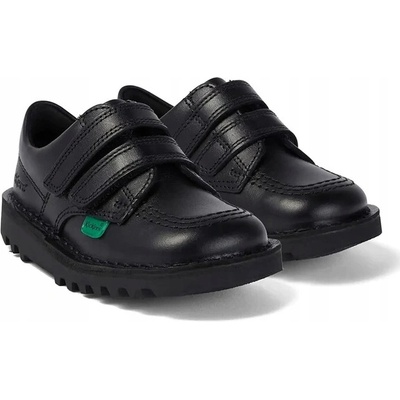 Kickers dětské kožené polobotky na suchý zip černé – Zboží Mobilmania