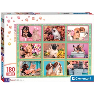 Clementoni Детски пъзел Clementoni от 180 части - Колаж с кученца (29788) - baby