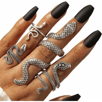 Jewelry & watches пръстен (комплект от 4 бр. ) JEWELRY & WATCHES - Metal Snakes - N53_X1