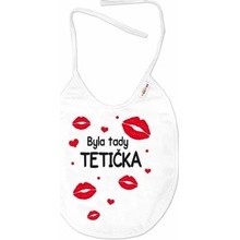 Baby Nellys nepremokavý podbradník byla tady Tetička 24 x 27 cm biely