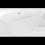 Mexen Flavia свободностояща вана 150 x 75 см, бяла, златен преливник - 54031507500-G (54031507500-G)